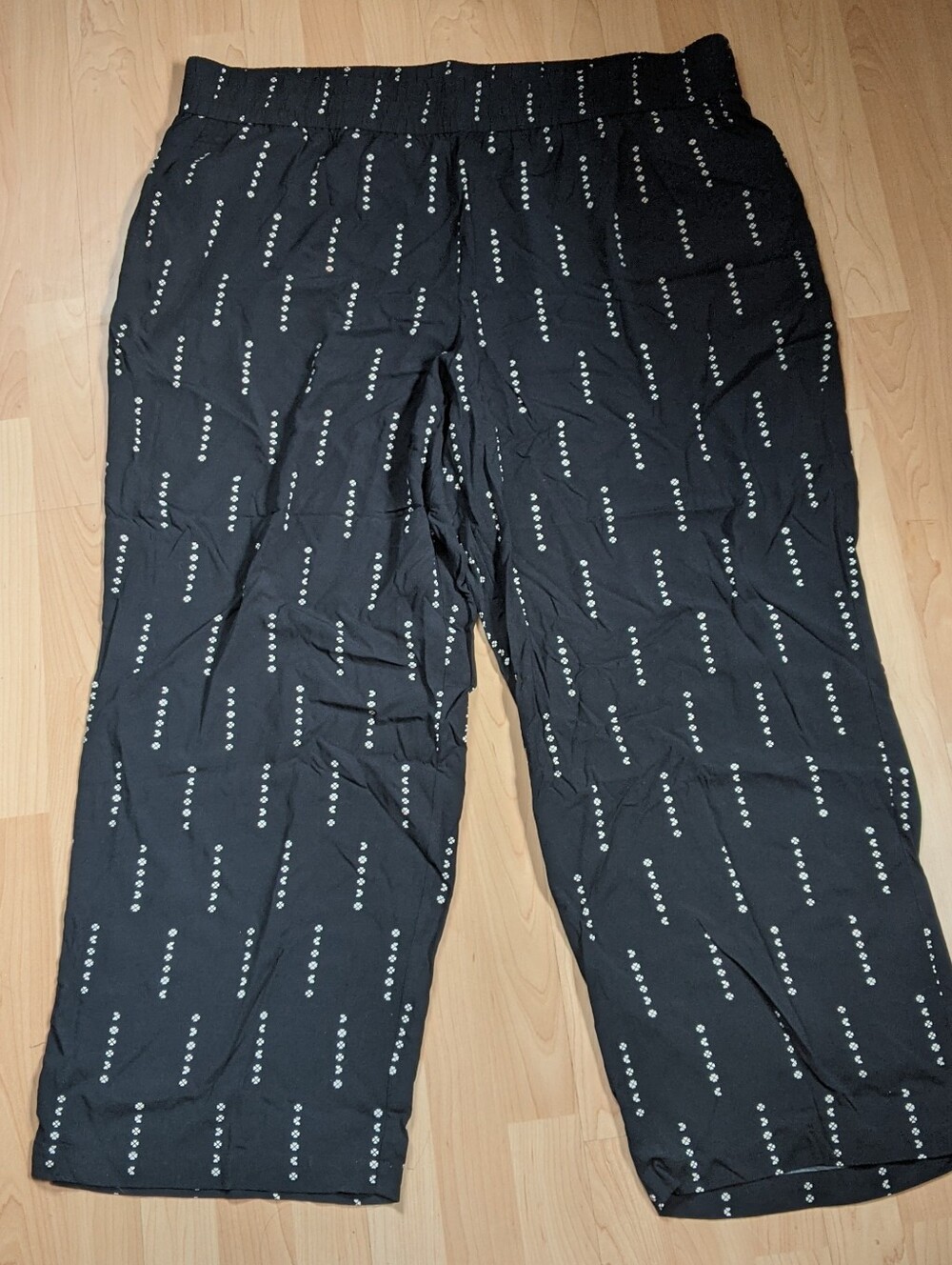 🆕 Penningtons 3x Black Flowy Wide Leg Pants With Elastic Waist